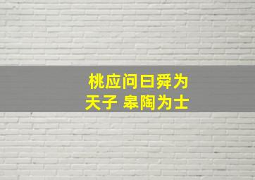 桃应问曰舜为天子 皋陶为士